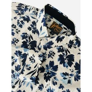 Johnny Bigg Mens Shirt 3XL Big Tall Blue Martin Floral Stretch Button NWT‎